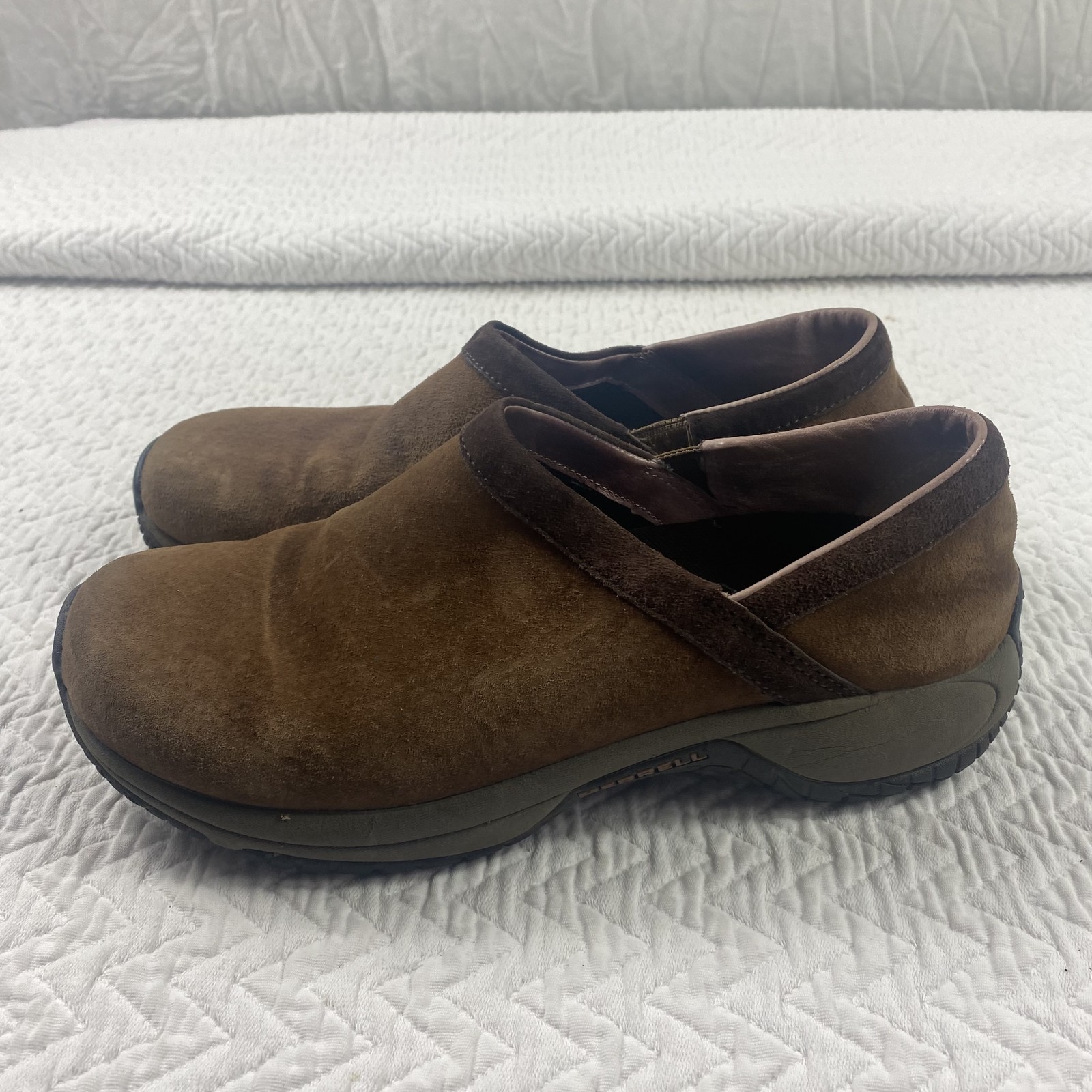 Scarpe Merrell Moc donna taglia 8 scamosciate slip on comode cuscino d'aria Ortholite