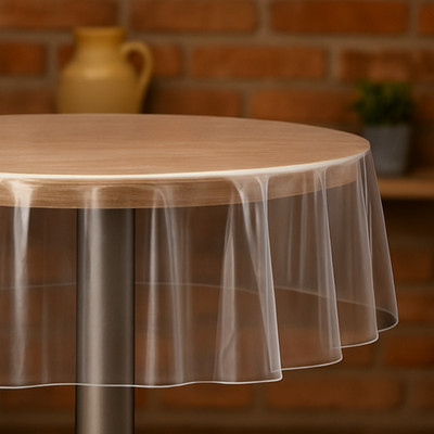 Transparente Murano Folie Schutzfolie Rund Oval Tischdecke Größe wählbar 0,3 mm