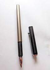 Montblanc Slim Line F&uuml;ller | Silber & Schwarz Edelstahl | Vintage RAR