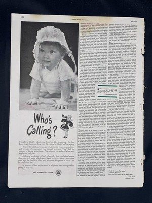 Magazine Ad* - 1949 - AT&T / Bell System - Who's Calling?
