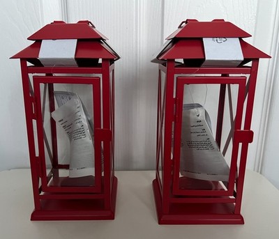 2 x NEUE Ikea Vinterfint rot Innen/Außen türkis Lichthalter Laternen
