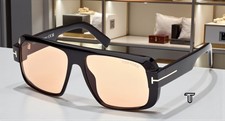 Tom Ford Turner FT1101 01E Plastic Shiny Black Brown 58 mm Men's Sunglasses
