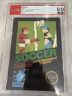 Soccer Nintendo CIB Psa 8.0 Entertainment System NES Cart 9.8 Grade Hang Tab