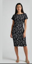 Premise Black Lace Sheath Women Size 8 Short Sleeve Cocktail Work Party Dress