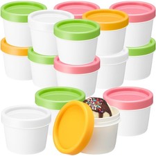 50 Pack 3oz Mini Homemade Ice Cream Containers with Lid Freezer Storage Tub H...