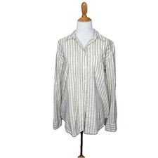 Ralph Lauren Jeans Company White Striped Button Down Shirt Long Sleeve XL