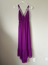NWT Lulus Dress Women Purple Always Your Girl Ruffled Midi Dress Size XL
