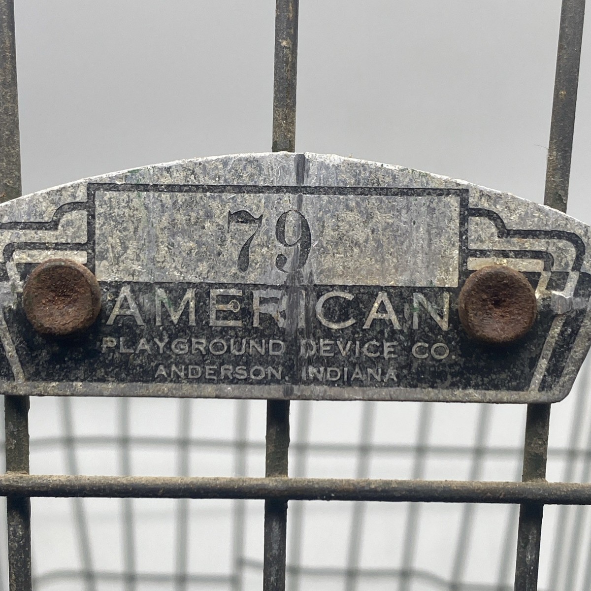 Vintage American Playground Device Co Metal Gym Locker Wire Basket