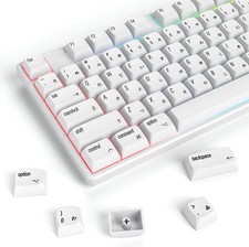 Fogruaden 128 Keys PBT Japanese Keycaps, Minimalist White WhiteJapanese