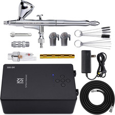 Airbrush Kit with Air Compressor, 55PSI High Pressure Dual-Action Air Brush Gun,
