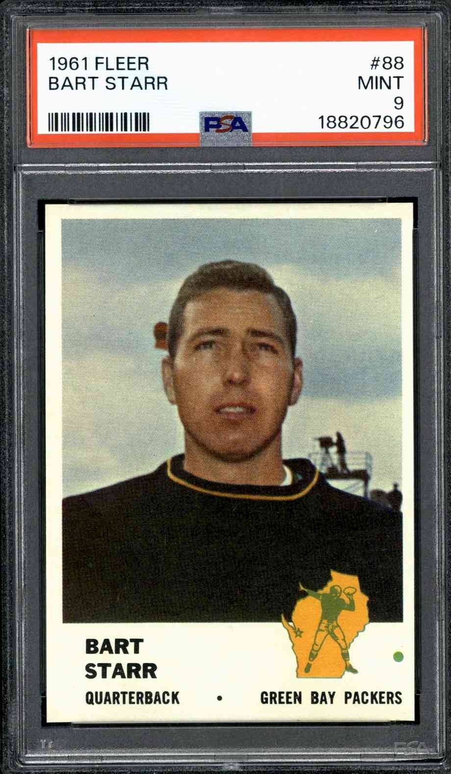 1961 Fleer #88 Bart Starr - PSA 9