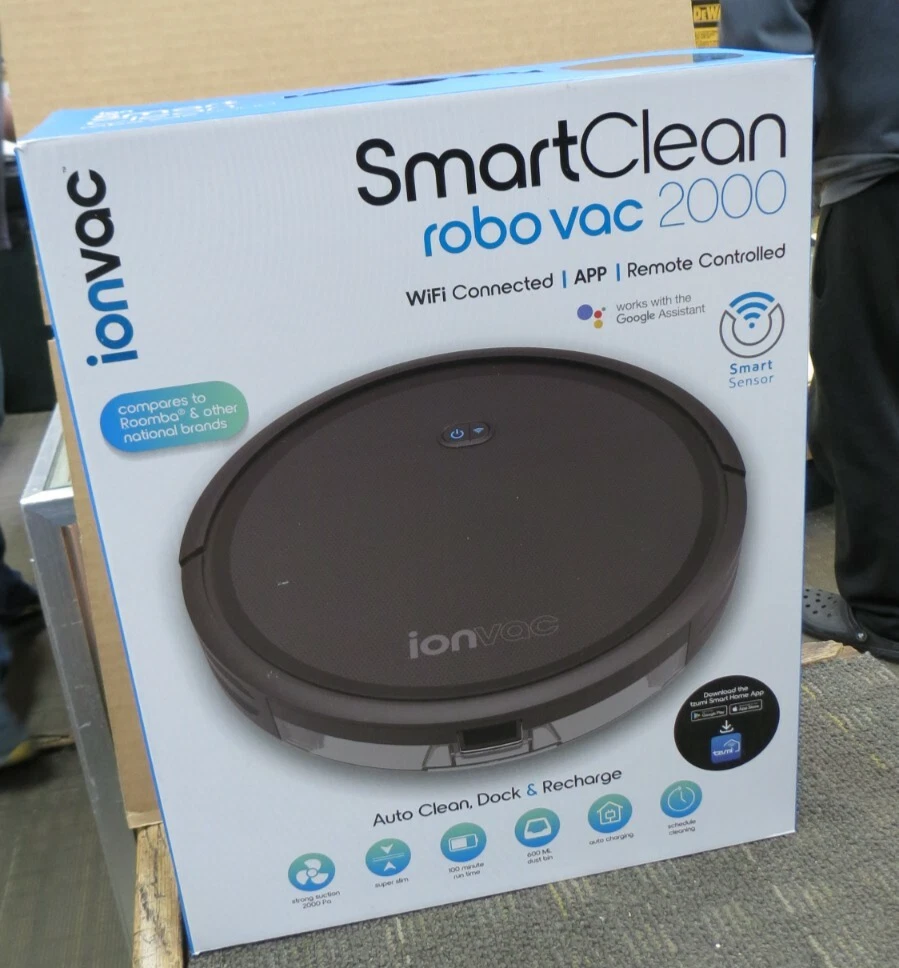 IONVAC 7687JCP SMART CLEAN ROBO VAC 2000 WIFI CONNECTED REMOTE CONTROLLED NEW