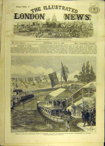 Old Antique Print 1869 Mnchester Prince Princess Wales Throstle Trafford 19th