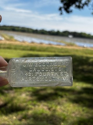 J. W. Booth & Bro Druggists Portsmouth VA Drug Store Bottle Rx Medicine
