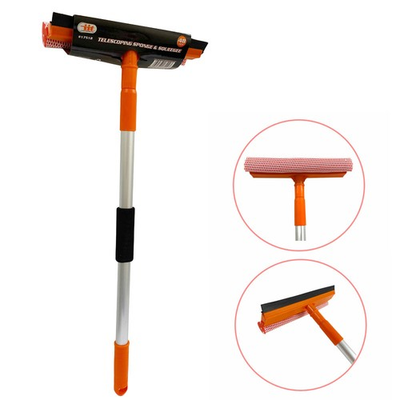 #ad Extendable Telescopic Washer Scrubber Squeegee Window Cleaner Wiper Long Handle $18.94