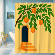 Orange Tree Shower Curtain - Colorful Home Decor