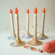 Vintage Electric Candolier Candle LOT of 5 Christmas Window Decor Light