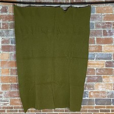 Vintage Army Green Wool Camp Blanket 54  x 70  