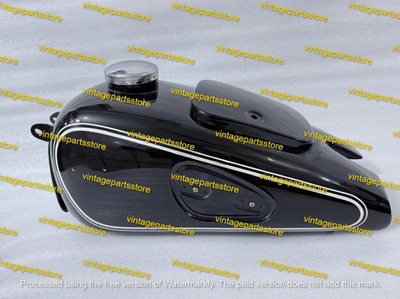 BMW R71 Schwarz Lackiert Benzintank Vintage Motorrad + Chrom Kappe & Platte