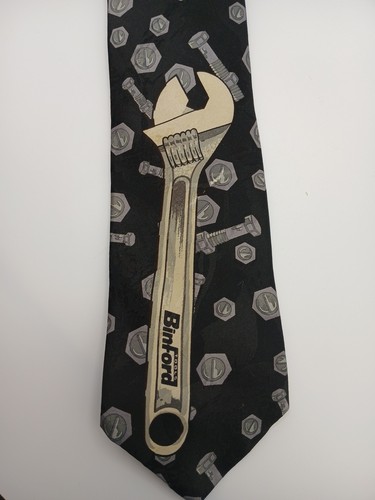 Home Improvement Binford Tools Nuts And Bolts Wrench Neck Tie VINTAGE Made USA