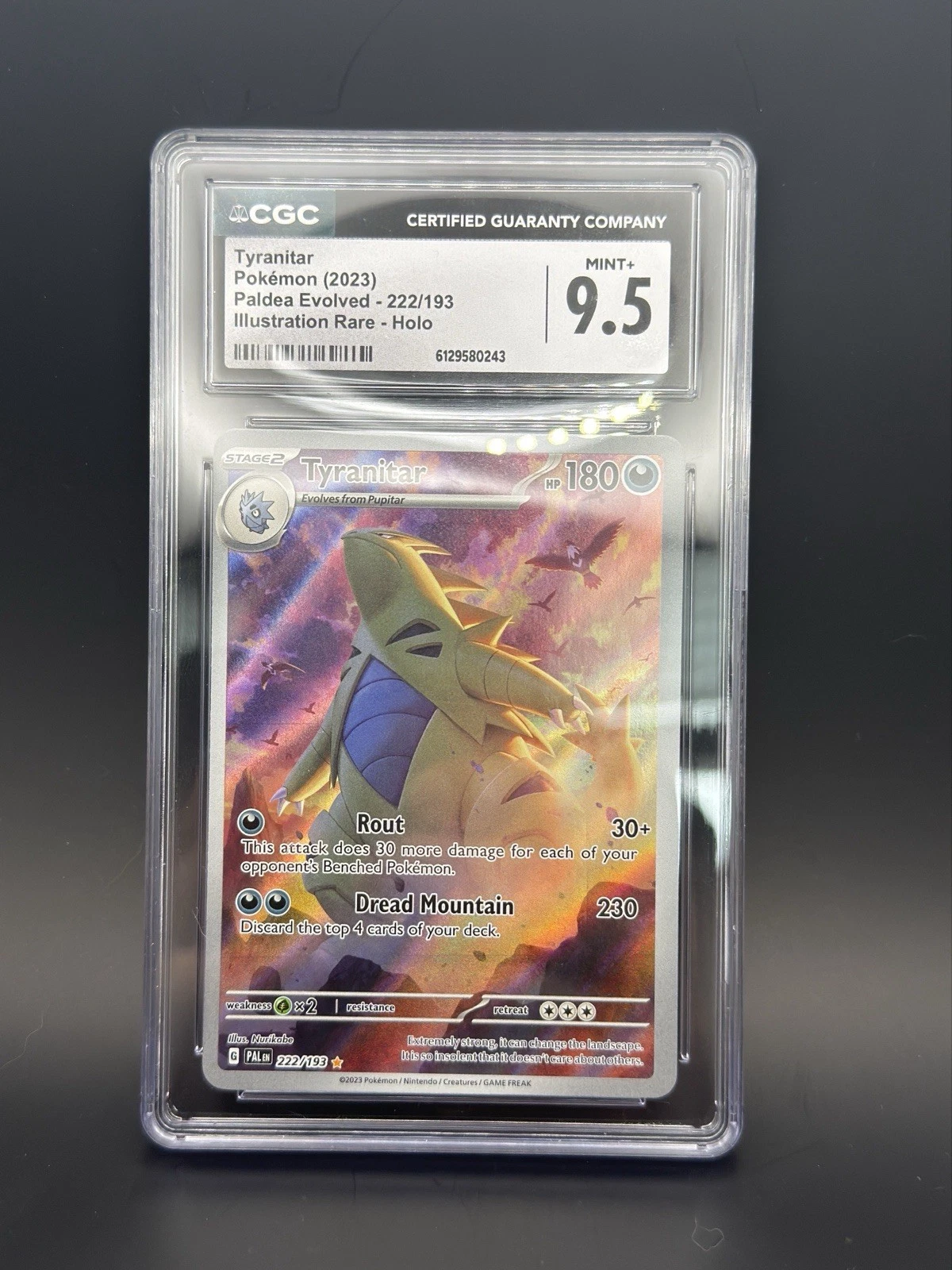 Tyranitar  Paldea Evolved Illustration Rare #222 CGC 9.5 Pokemon TCG