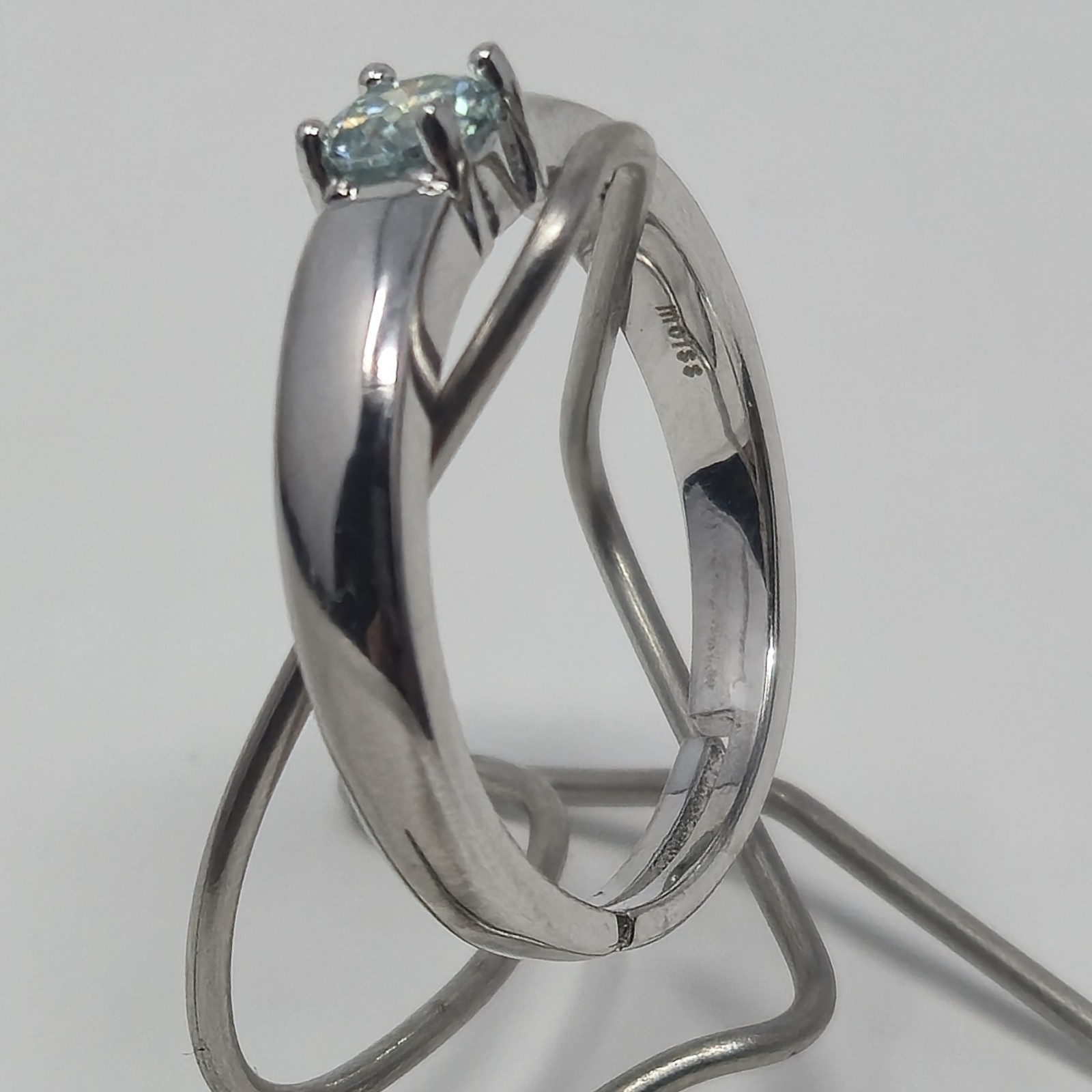 New 0.5ct Colored Moissanite Ring Round Brilliant GRA Certified Adjustable 6-12 image 10