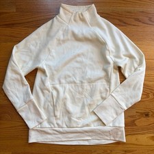Fabletics cream mock neck pullover size large