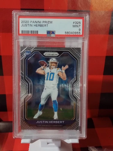 Panini Prizm Silver Justin Herbert  Rookie Card  PSA 9 MINT  (RB17)