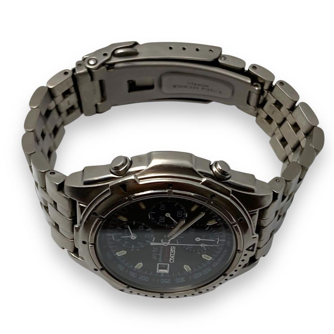 SEIKO Chronograph Titanium SQ100 Tachymeter Water Resistant 10bar