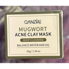 NEW Qanzre Deep Cleansing Mugwort Acne Clay Mask, Balance Water & Oil