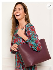Talbots Burgundy Pebble Leather Kendall Tote ...