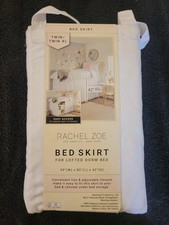 NEW RACHEL ZOE WHITE BED SKIRT LOFTED DORM BED TWIN/TWIN XL 39"W X 80"L X 42"H
