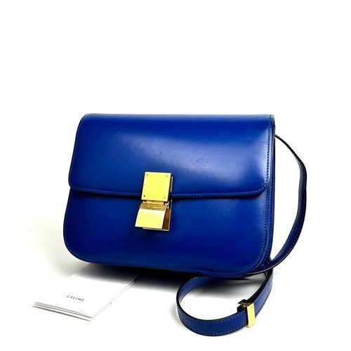Celine Classic Box 2Way Shoulder Bag Gold Hardware Leather Crossbody Mini Bag