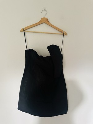 Anthropologie Kleid Größe 12 schwarz Schleife ärmellos Mini kurz