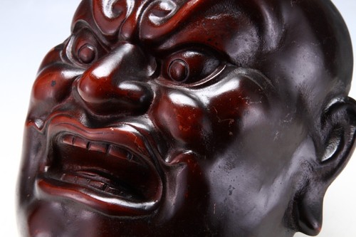 Vintage Japanese Iron Buddhism Big Mask -Nio- Buddhism Mask Plaque - 第 6/12 張圖片