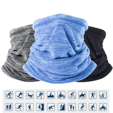 Thermal Neck Gaiter Fleece Windproof Face Mask Winter Cycling Cap Ski Head Scraf