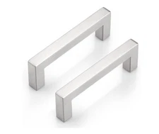 50 Pack 3-3/4" (96mm)Hole Center Stainless Steel Cabinet Handles in Satin Nickel