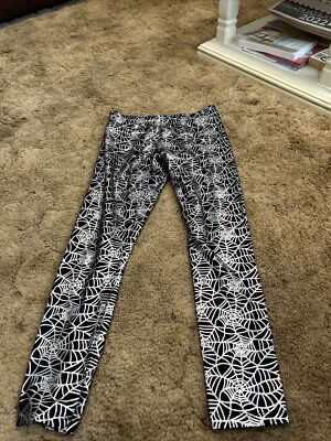 Girls Celebrate Halloween Spider Web Leggings-XL(14-16)