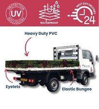 NISSAN CABSTAR CAMOUFLAGE TARP TIPPER  VAN HEAVY DUTY SHEET COVER 10FT6" X 8 FT