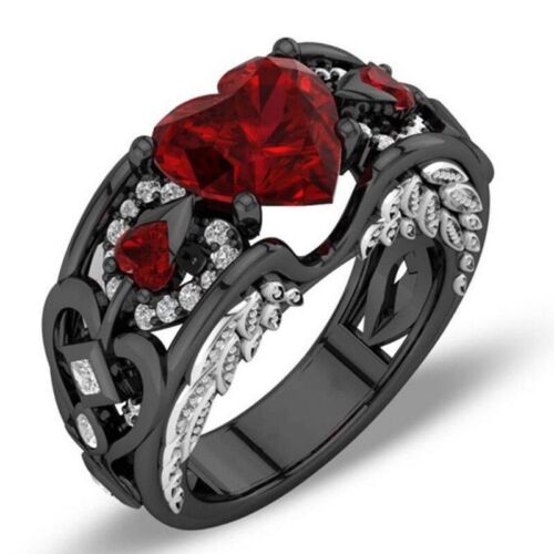 Heart Angel Wing Rings for Women Rodium Filled Rings For Women Size 9 - Picture 2 of 3