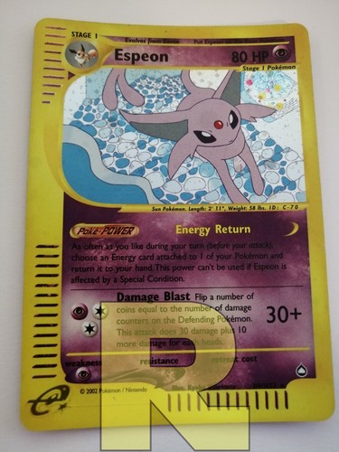Espeon ® Aquapolis H9/H32 ® Rara Holo Foil ® Pokemon ® Inglese ® EX - Picture 7 of 11