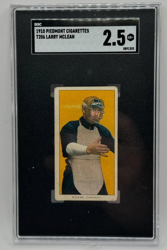 1910 T206 Piedmont 350 Larry McLean Cincinnati Reds SGC 2.5 Cathcher