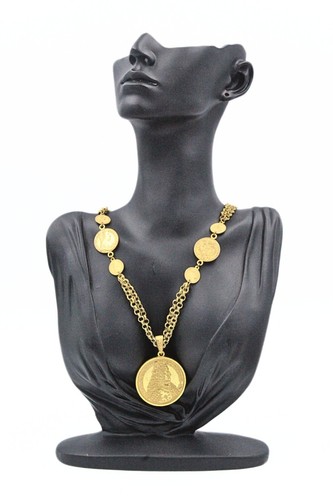 Elegant Miriam Haskell Signed Gold Gilt Ludwig Wilhelm Coin Necklace