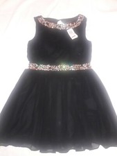 Jodi Kristopher Dress Size 11 Black Lace Sleeveless Fit Flare Party Cocktail