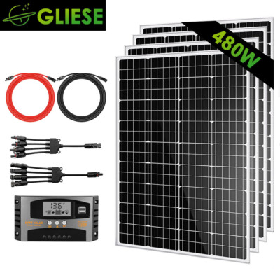 480W Solaranlage Komplettpaket Mono Solarmodul Solarpanel Inselanlage Wohnmobile