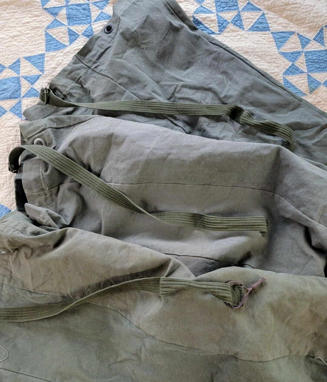 Vintage Army Military Olive Green Canvas Duffle Bags