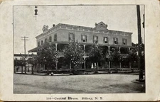 1913 Central House Sidney NY Postcard New York Hotel Vintage Used Street Scene
