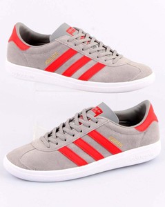 adidas grey and red trainers