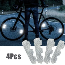 4pcs Bike Spoke Reflector Safety Warning Stickers Wheel Rim Reflective Stickers