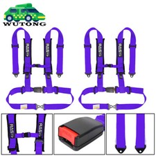 Pair Of 4 Point Harness Racing Seat Belt Purple 2 Padding For Canam X3 Yxz Utv